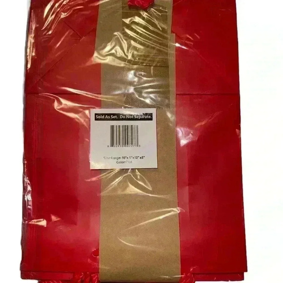 NWT Matte Deep Red Gift Bags - One Dozen - HIGH QUALITY - Picture 2 of 2